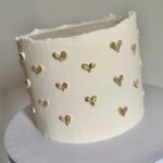 Birthday Cake Gold Hearts